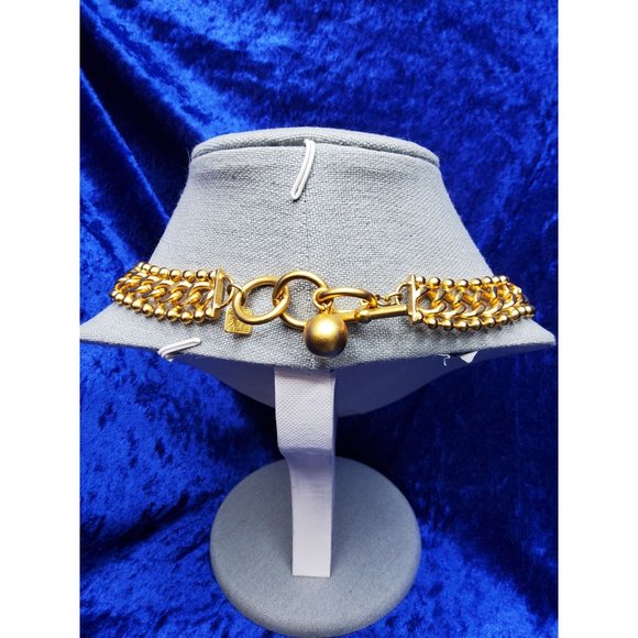 vintage anne klein classic gold tone lion head tag collar necklace - Picture 4 of 5